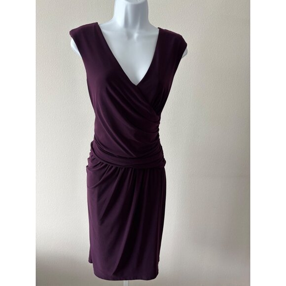 Lauren Ralph Lauren Dresses & Skirts - Lauren Ralph Lauren Dress 12 Ruched Draped Sheath V-Neck Cocktail Quiet Luxury
